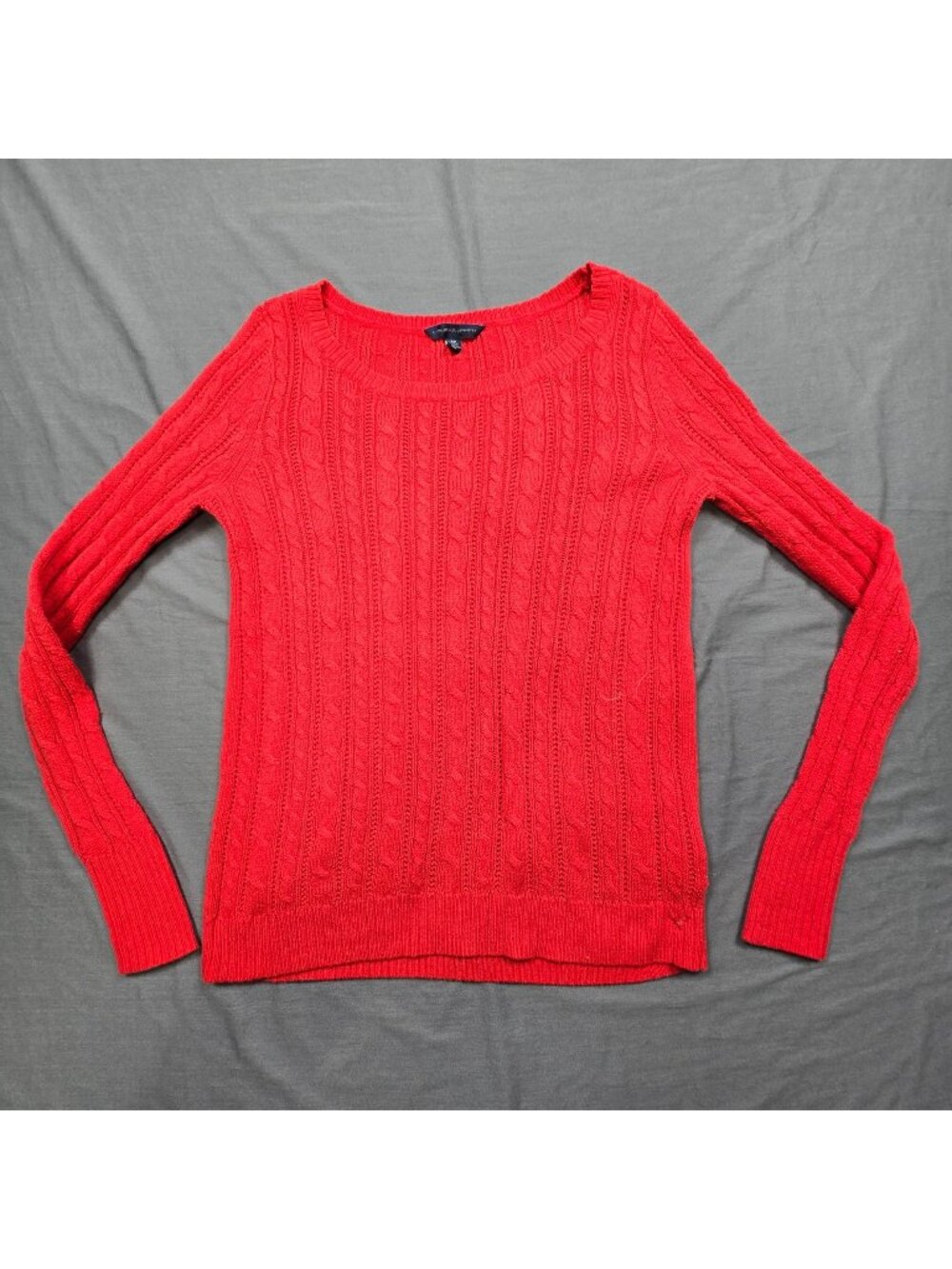 American Eagle Outfitters Small Y2K Sweater Red Cable Knit Pullover